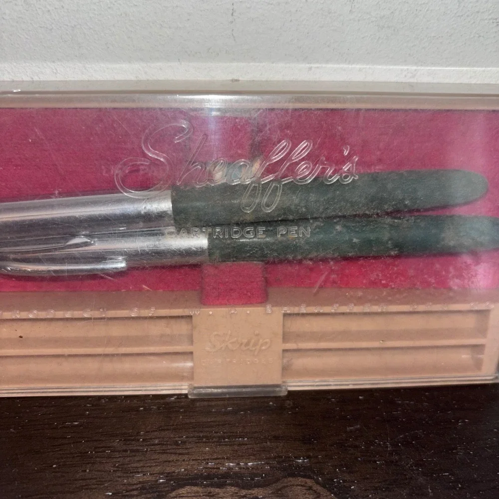 Vintage Sheaffer's Cartridge Fountain‎ Pen Set | Chrome Cap | Original Case
